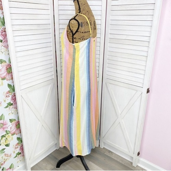 Billabong Lucky Us Striped Sleeveless Midi Dress Pastel Multi Large - Picture 3 of 16